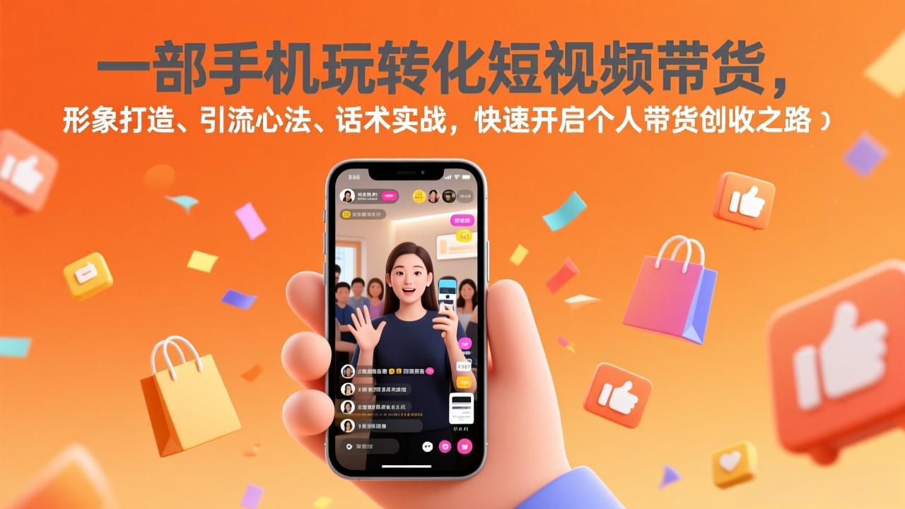 一部手机玩转化短视频带货，形象打造、引流心法、话术实战，快速开启个人带货创收之路-知识星球