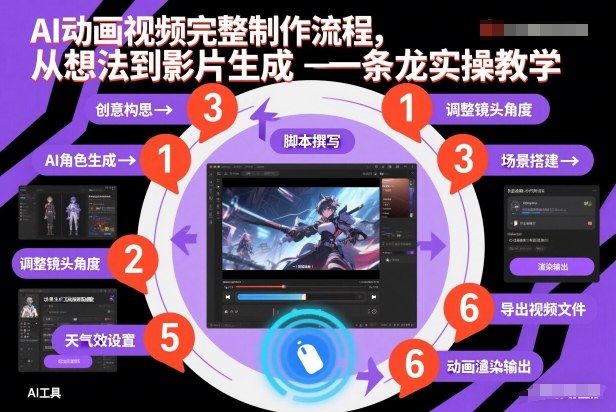 AI动画视频完整制作流程，从想法到影片生成一条龙实操教学-知识星球