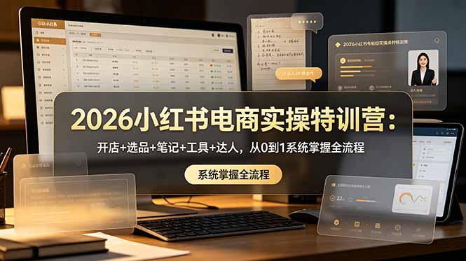 2026小红书电商实操特训营：开店+选品+笔记+工具+达人，从0到1系统掌握全流程-知识星球