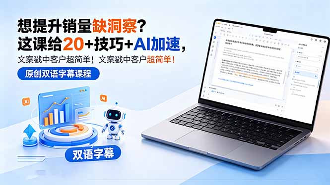 想提升销量缺洞察？这课给 20 + 技巧 + AI 加速，文案戳中客户超简单！【原创双语字幕】-知识星球