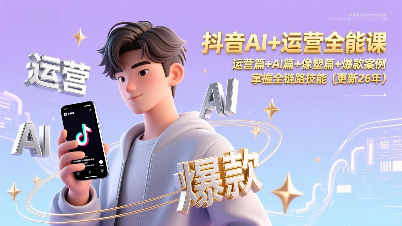 抖音AI+运营全能课，运营篇+AI篇+像塑篇+爆款案例，掌握全链路技能(更新26年-知识星球