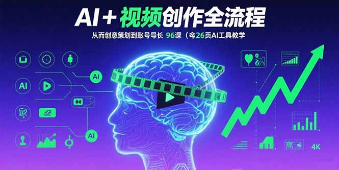 AI+短视频创作全流程：从创意策划到账号增长，96节课(含26项AI工具教学-知识星球