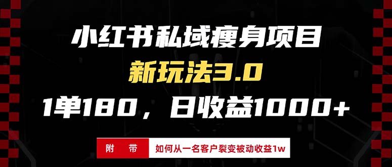 小红书瘦身项目3.0模式，新手小白日赚收益1000+(附从一名客户裂变收益…-小禾网创