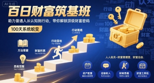 百日财富筑基班，助力普通人从认知到行动，带你解锁顶级财富密码-知识星球
