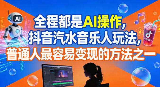 全程都是AI操作，抖音汽水音乐人玩法，普通人最容易变现的方法之一-知识星球