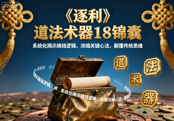 《逐利》道法术器18锦囊，系统化揭示搞钱逻辑，浓缩关键心法，颠覆传统思维(更新)-知识星球
