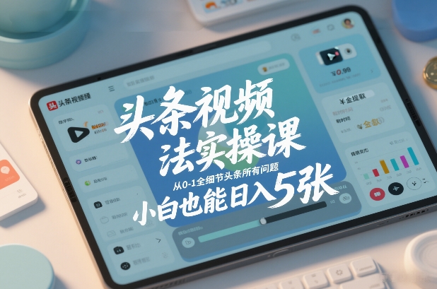 头条视频玩法实操课，从0-1全细节头条所有问题，小白也能日入5张-知识星球