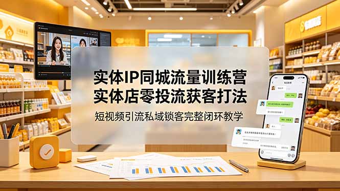 实体IP同城流量训练营:实体店零投流获客打法,短视频引流私域锁客完整闭环教学-知识星球