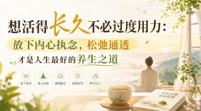 付费文章:想活得长久不必过度用力:放下内心执念,松弛通透才是人生最好的养生之道