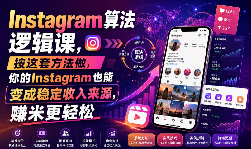 Instagram算法逻辑课，按这套方法做，你的Instagram也能变成稳定收入来源，賺米更轻松【原创双语字幕】-知识星球