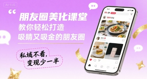 朋友圈美化课堂，教你轻松打造，吸睛又吸金的朋友圈，私域不看，变现少一半-知识星球