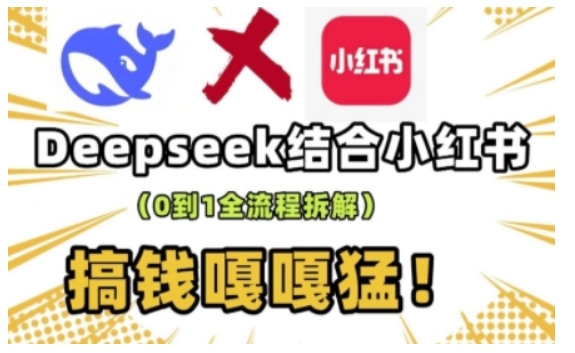 deepseek+小红书打造流量生产线实操课，0到1全流程拆解，搞钱嘎嘎猛-小禾网创