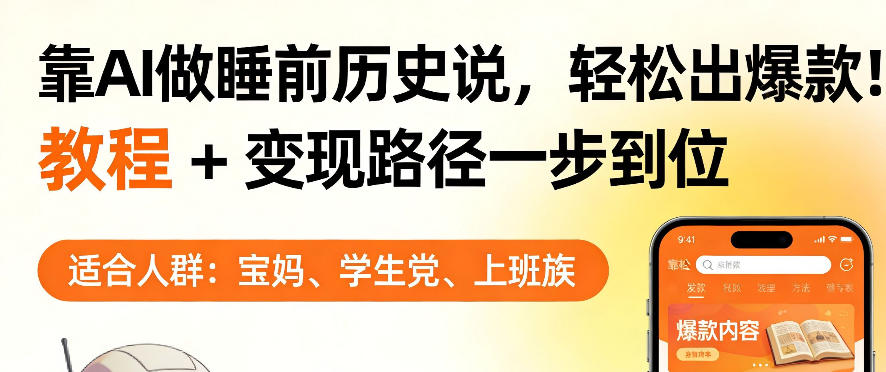 靠AI做睡前历史解说，轻松出爆款！教程+变现路径一步到位，单个视频收益1K+【揭秘】-知识星球