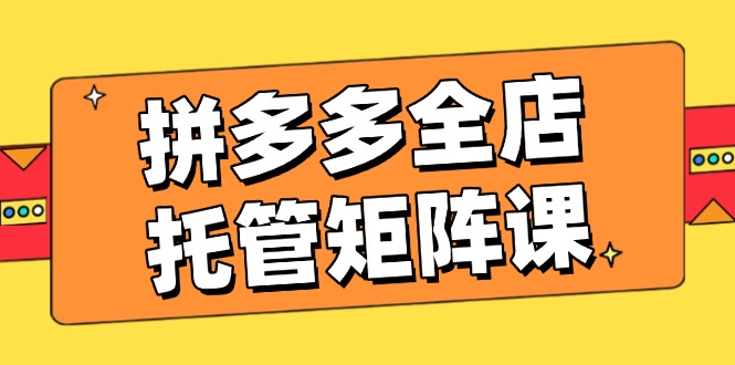 拼多多全店托管矩阵课，盈利动销玩法，高效计划设置，提升店铺效益-小禾网创