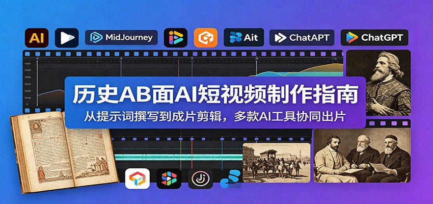 历史AB面AI短视频制作指南：从提示词撰写到成片剪辑，多款AI工具协同出片-知识星球
