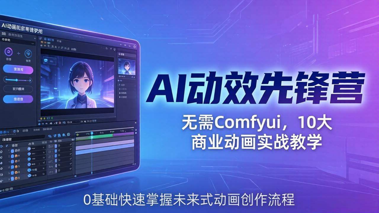 AI 动效先锋营：无需Comfyui，10大商业动画实战教学，0基础快速掌握未来式动画创作流程-知识星球