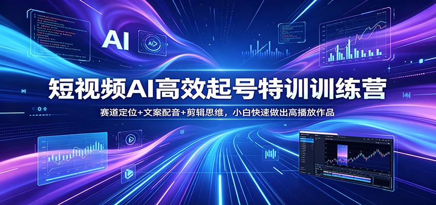 短视频AI高效起号特训训练营：赛道定位+文案配音+剪辑思维，小白快速做出高播放作品-知识星球