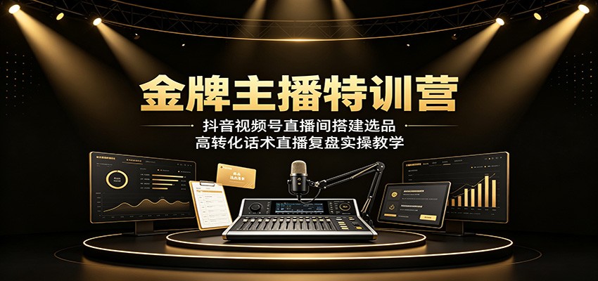 金牌主播特训营：抖音视频号直播间搭建选品，高转化话术直播复盘实操教学-知识星球