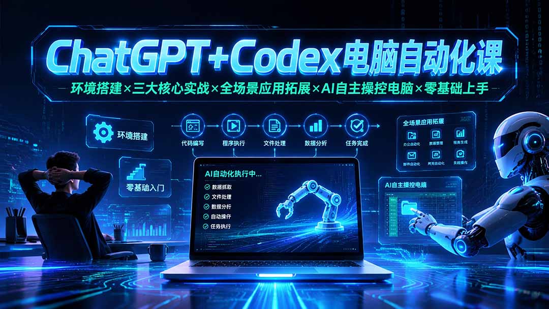 ChatGPT+Codex电脑自动化课：环境搭建×三大核心实战×全场景应用拓展×AI自主操控电脑×零基础上手-知识星球