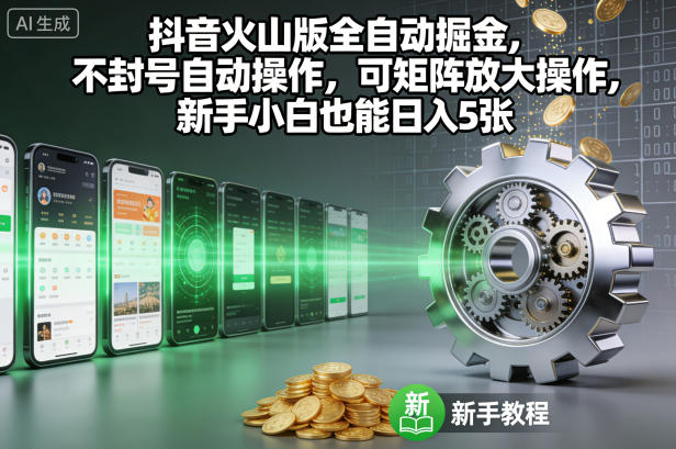 抖音火山版全自动掘金，不封号自动操作，可矩阵放大操作，新手小白也能日入5张【揭秘】-知识星球