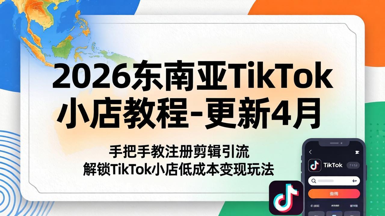 2026东南亚TikTok小店教程-更新4月，手把手教注册剪辑引流，解锁TikTok小店低成本变现玩法-知识星球