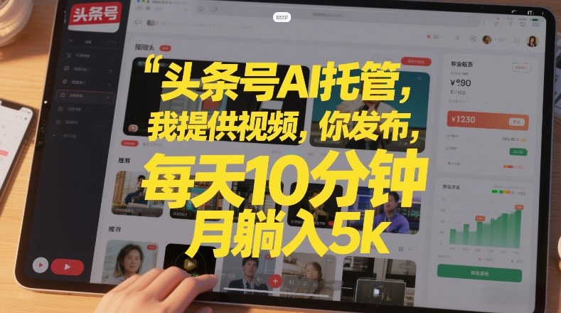 头条号AI托管，我提供视频，你发布，每天10分钟，月躺入5k+【揭秘】-知识星球