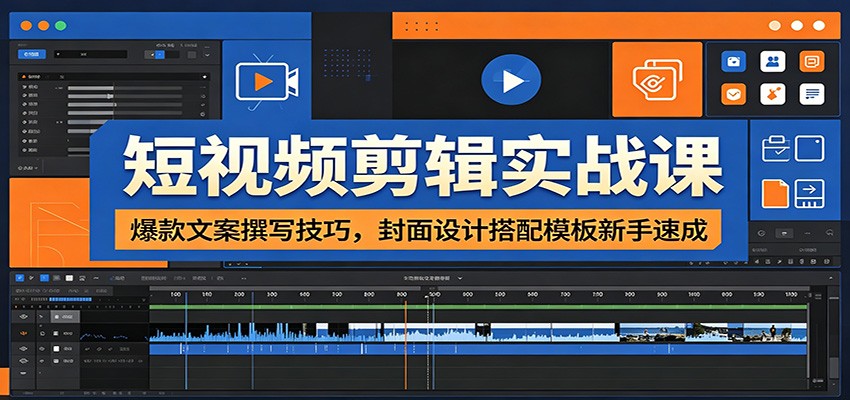 短视频剪辑实战课：爆款文案撰写技巧，封面设计搭配模板新手速成-知识星球