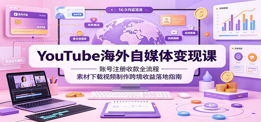 YouTube海外自媒体变现课：账号注册收款全流程，素材下载视频制作跨境收益落地指南-知识星球