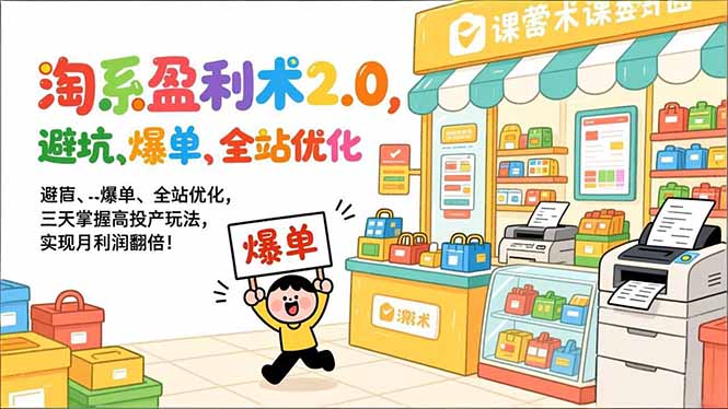 淘系盈利术2.0,避坑、爆单、全站优化,三天掌握高投产玩法,实现月利润翻倍!-知识星球