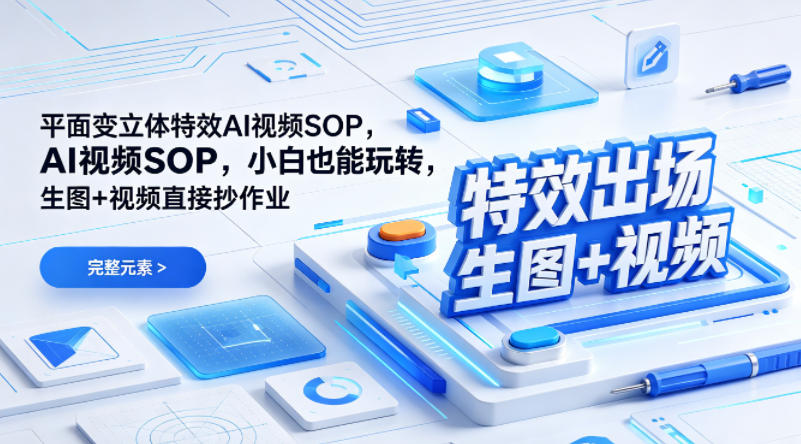 (特效出场)平面变立体特效AI视频SOP，小白也能玩转，生图+视频直接抄作业-知识星球