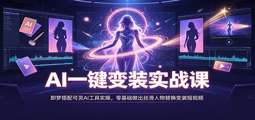 AI一键变装实战课：即梦搭配可灵AI工具实操，零基础做出丝滑人物替换变装短视频-知识星球