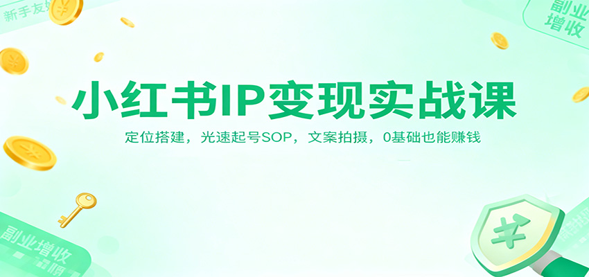 小红书IP变现实战课：定位搭建，光速起号SOP，文案拍摄，0基础也能赚钱-知识星球