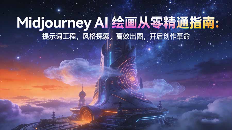 Midjourney AI绘画从零精通指南:提示词工程,风格探索,高效出图,开启创作革命-知识星球
