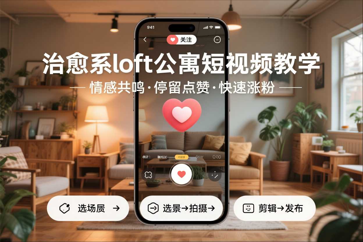 治愈系loft公寓短视频制作教学，情感共鸣引停留点赞关注，快速起号涨粉-知识星球