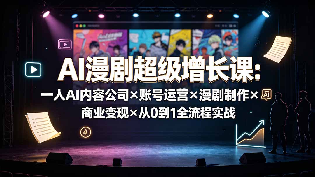 AI漫剧超级增长课：一人AI内容公司×账号运营×漫剧制作×商业变现×从0到1全流程实战-知识星球