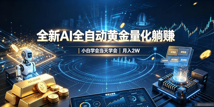 全新AI全自动黄金量化躺賺：小白学会当天学会，月入2W！【揭秘】-知识星球