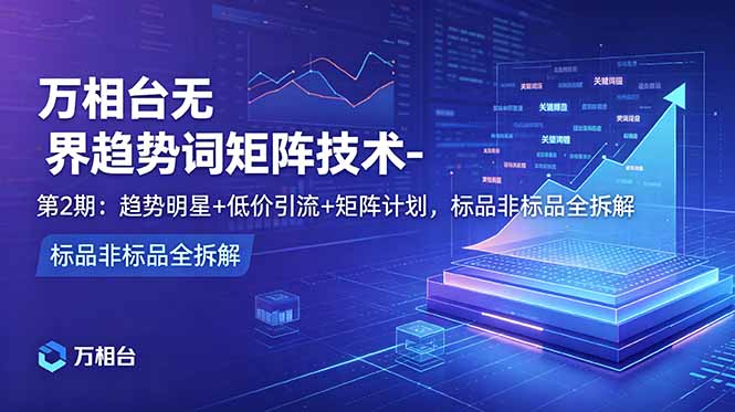 万相台无界趋势词矩阵技术-第2期：趋势明星+低价引流+矩阵计划，标品非标品全拆解-知识星球