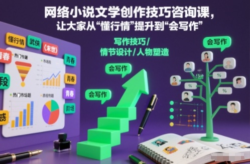 网络小说文学创作技巧咨询课，让大家从“懂行情”提升到”会写作”的高度-知识星球