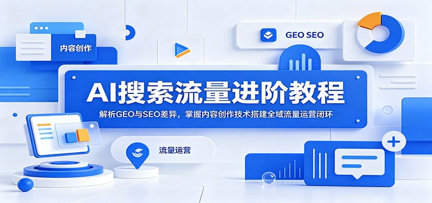 AI搜索流量进阶教程：解析GEO与SEO差异，掌握内容创作技术搭建全域流量运营闭环-知识星球