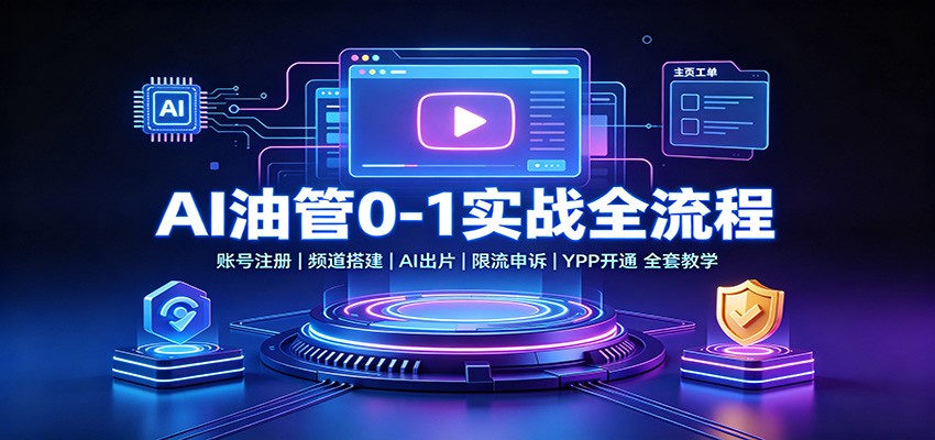 AI油管0-1实战：账号注册频道搭建，AI出片，限流申诉，YPP开通全套教学-知识星球