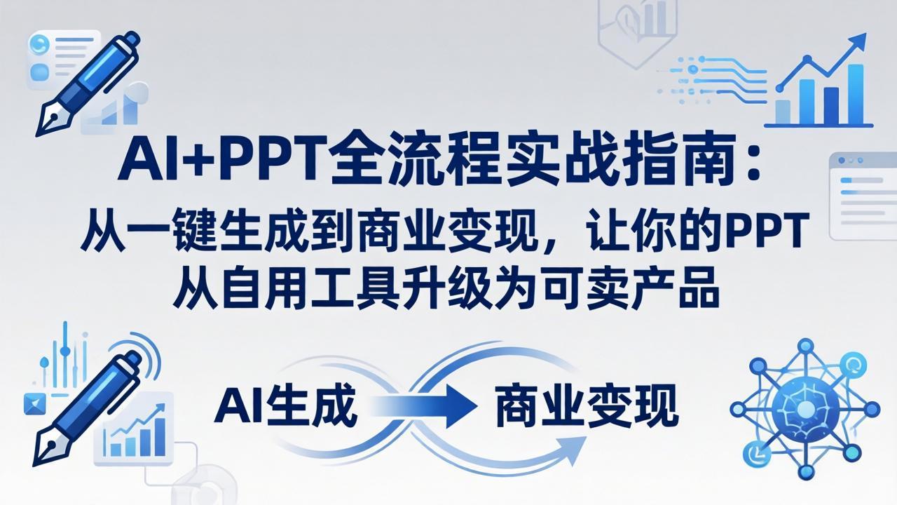 AI+PPT全流程实战指南-更新4月21：从一键生成到商业变现，让你的PPT从自用工具升级为可卖产品-知识星球