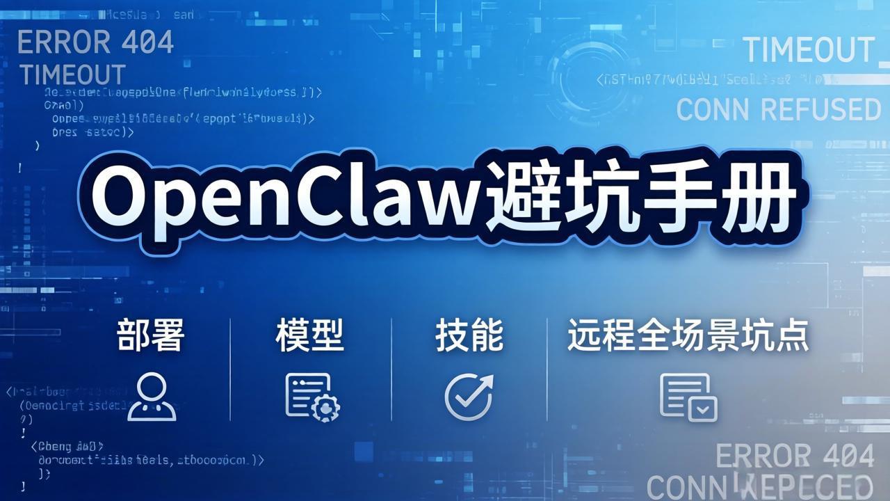 OpenClaw避坑手册:部署+模型+技能+远程全场景坑点,一次性给你说全,少走弯路-知识星球