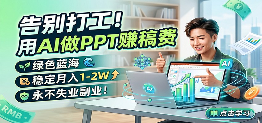 告别打工！用AI做PPT赚稿费，绿色蓝海，稳定月入1-2W，永不失业副业！-知识星球