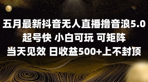 2025五月最新无人直播撸音浪单日产出5张+实操教程【揭秘】-知识星球