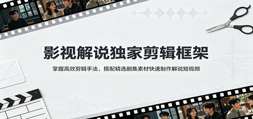 影视解说独家剪辑框架：掌握高效剪辑手法，搭配精选剧集素材快速制作解说短视频-知识星球