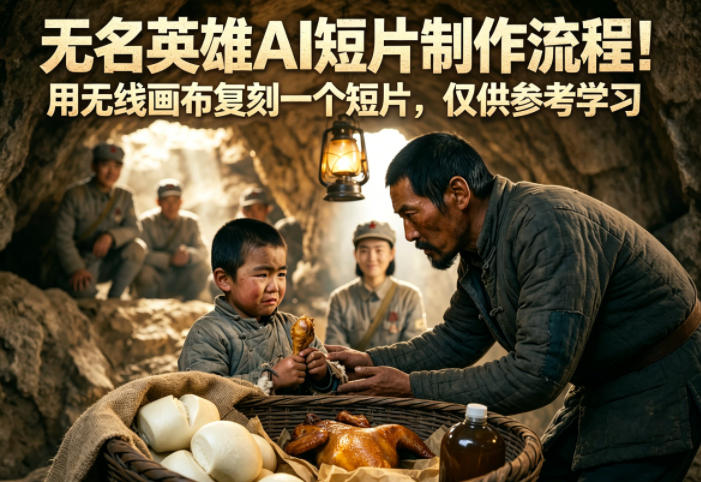 无名英雄AI短片制作流程！用无线画布复刻一个短片，仅供参考学习-知识星球