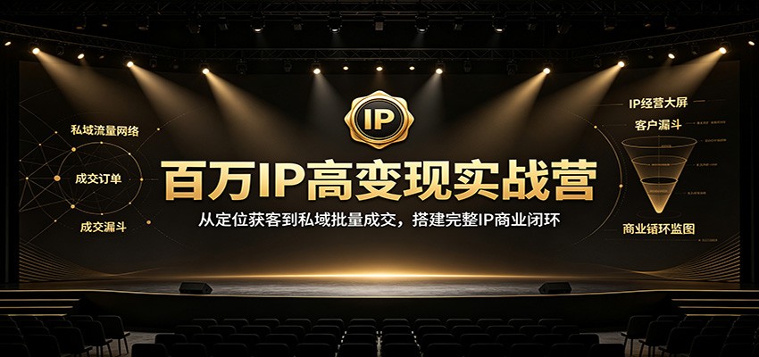 百万IP高变现实战营：从定位获客到私域批量成交，搭建完整IP商业闭环-知识星球