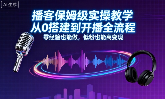 播客保姆级实操教学，从0搭建到开播全流程，零经验也能做，低粉也能高变现-知识星球