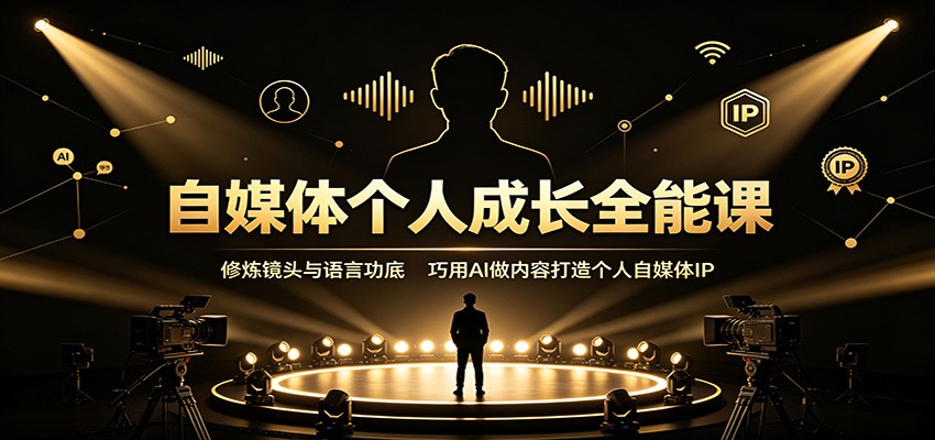自媒体个人成长全能课：修炼镜头与语言功底，巧用AI做内容打造个人自媒体IP-知识星球