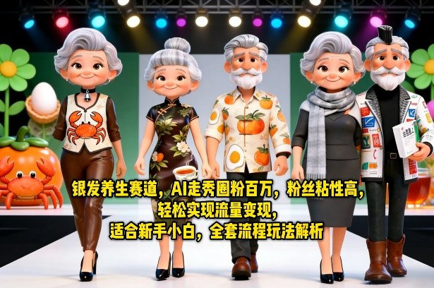 银发养生赛道，AI走秀圈粉百万，粉丝粘性高，轻松实现流量变现，适合新手小白，全套流程玩法解析-知识星球